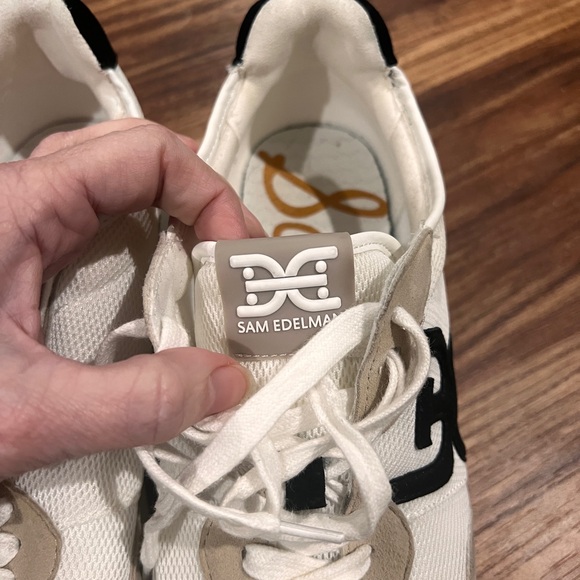 Sam Edelman Langley Sneakers - Cream, Black, and Tan - Picture 3 of 8